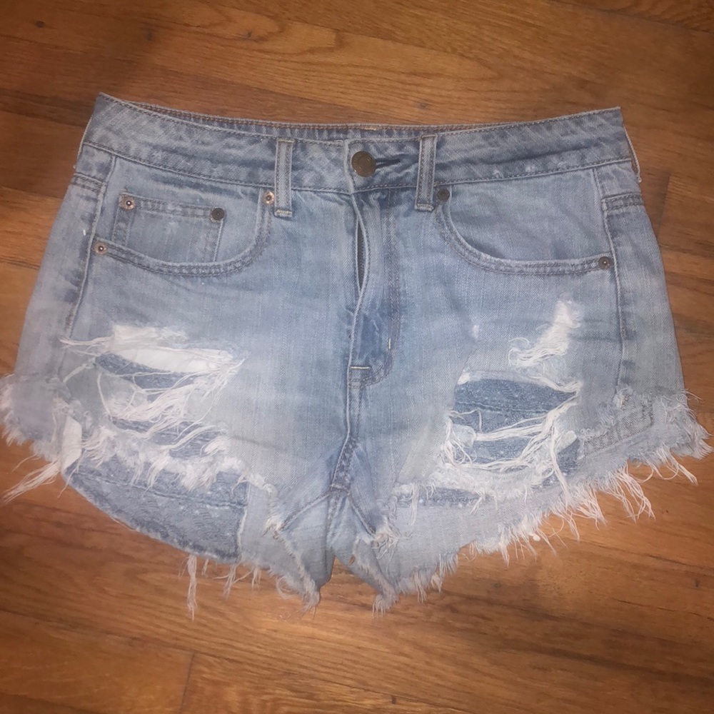 American Eagle Hi-Rise Distressed Festival Shorts